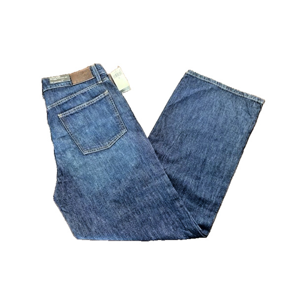 NWT Ralph Lauren SZ 12 Black Label High Rise Relax Straight Wide Leg Blue Denim - Picture 1 of 11